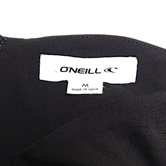 O'Neill High Low Maxi Skirt Back Zip Asym Hem Flowy Black Resort Travel Boho M - Picture 7 of 11